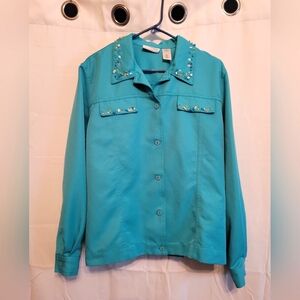 Alfred Dunner 16 blue beaded jacket